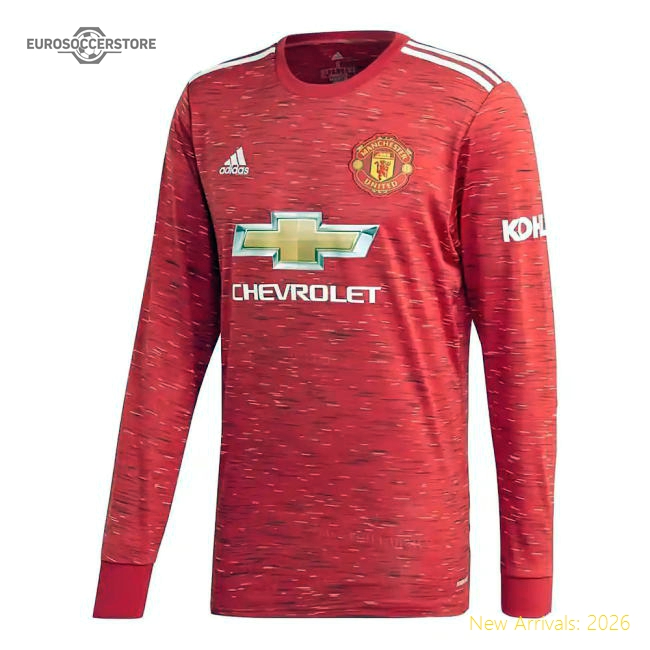2020-2021 Man Utd Adidas Home Long Sleeve Shirt (Amad 19)-Vantage Point Soccer