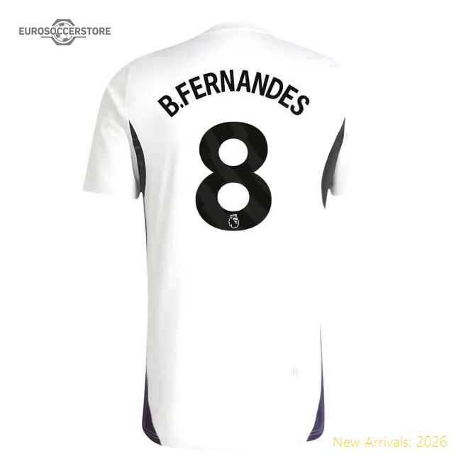 2025-2026 Man Utd Training Jersey (White) (B.Fernandes 8)-Vantage Point Soccer