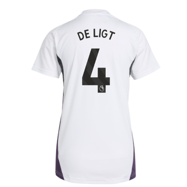 2025-2026 Man Utd Training Jersey (White) - Womens (De Ligt 4)-Vantage Point Soccer