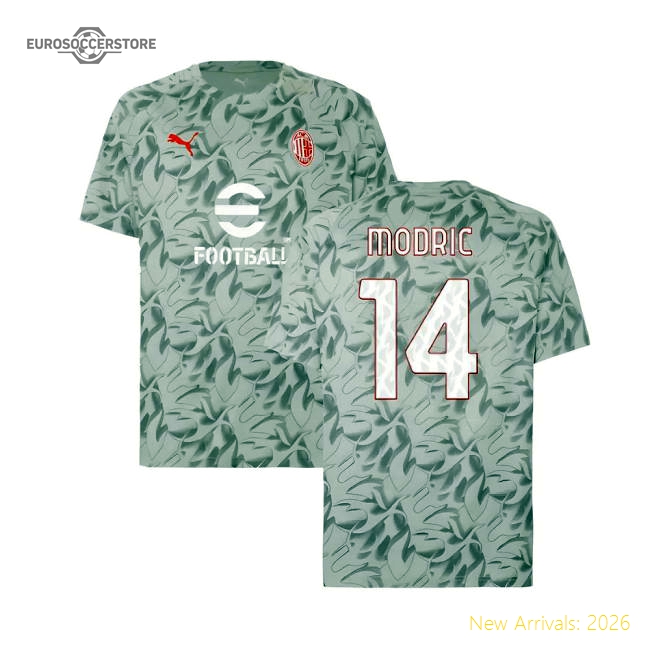 2025-2026 AC Milan Warm Up Jersey (Smokey Gray) (Modric 14)-Vantage Point Soccer