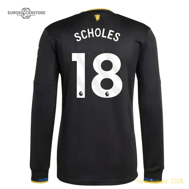 2025-2026 Man Utd Authentic Long Sleeve Third Shirt (Scholes 18)-Vantage Point Soccer