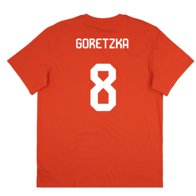 2025-2026 Bayern Munich Seasonal Graphic Tee (Red) (Goretzka 8)-Vantage Point Soccer