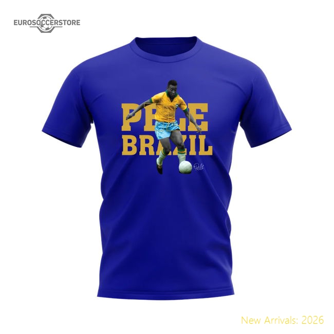 Pele Brazil Player Tee (Royal Blue)-Vantage Point Soccer