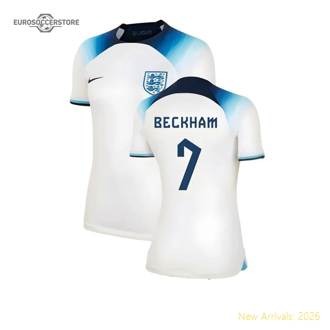 2022-2023 England Home Shirt (Ladies) (Beckham 7)-Vantage Point Soccer