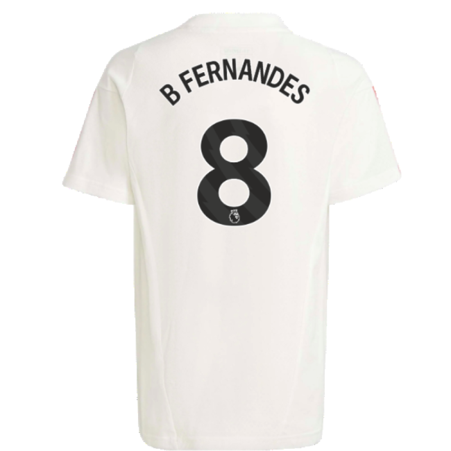 2023-2024 Man Utd Training Tee (White) - Kids (B Fernandes 8)-Vantage Point Soccer