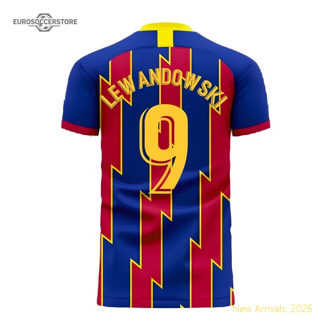 Catalonia 2025-2026 Home Concept Football Kit (Libero) (LEWANDOWSKI 9)-Vantage Point Soccer