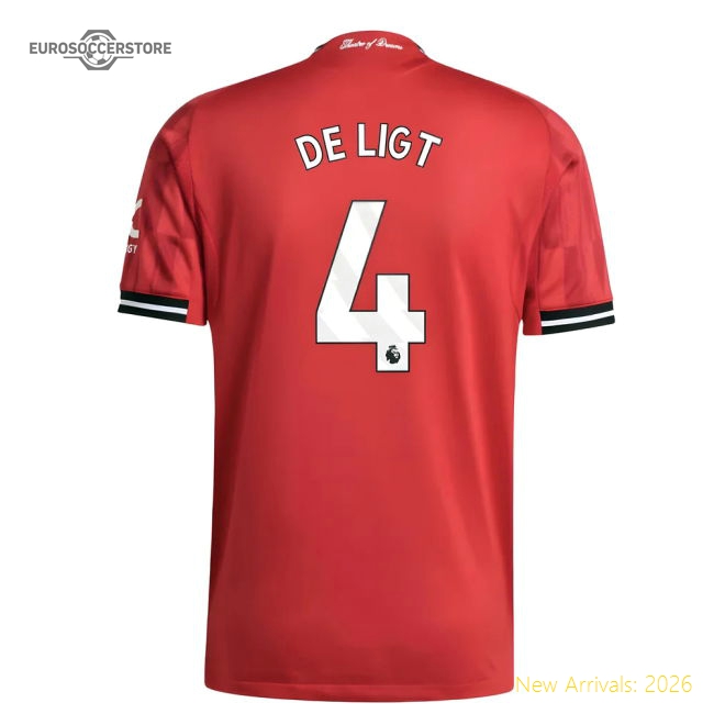 2025-2026 Man Utd Authentic Home Shirt (De Ligt 4)-Vantage Point Soccer