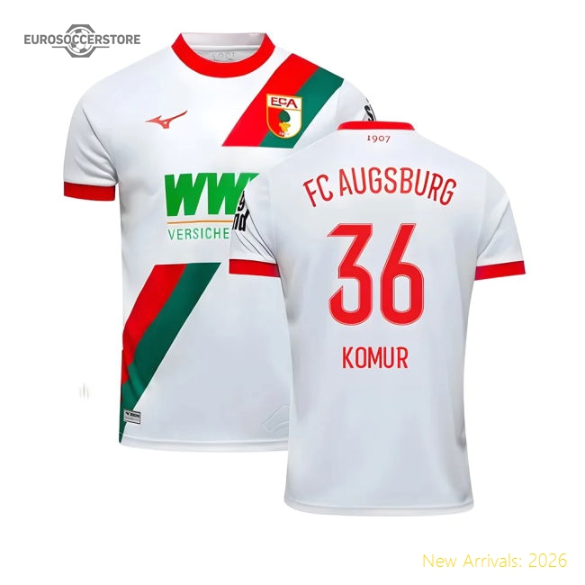 2025-2026 FC Augsburg Home Shirt (Komur 36)-Vantage Point Soccer
