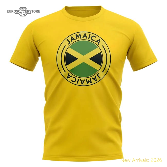 Jamaica Football Badge T-Shirt (Yellow)-Vantage Point Soccer