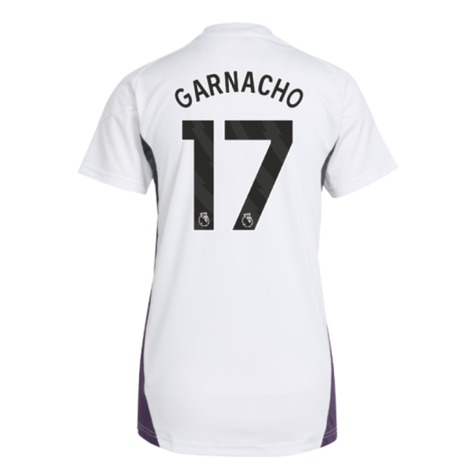 2025-2026 Man Utd Training Jersey (White) - Womens (Garnacho 17)-Vantage Point Soccer
