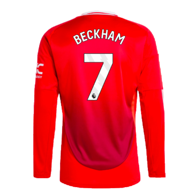2024-2025 Man Utd Long Sleeve Home Shirt (Beckham 7)-Vantage Point Soccer