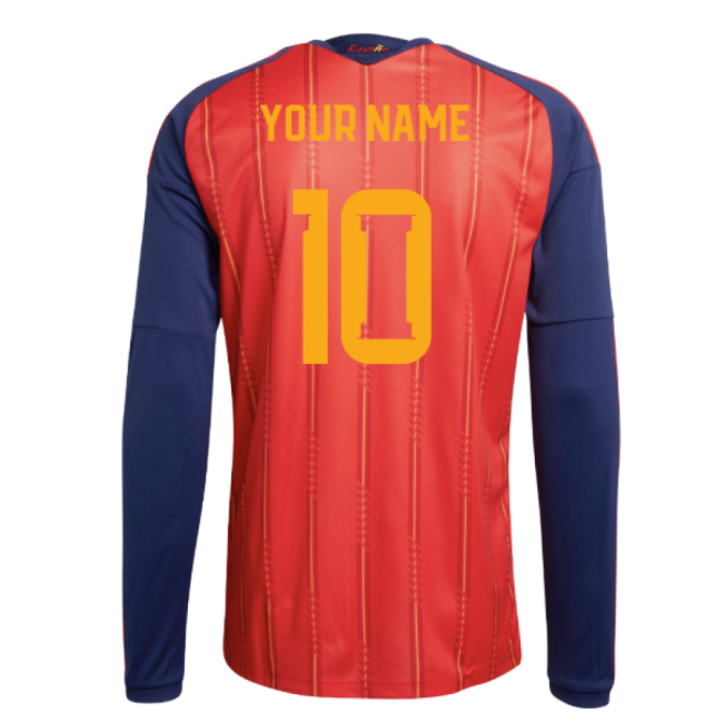 2026-2027 Spain Long Sleeve Home Shirt (Your Name)-Vantage Point Soccer