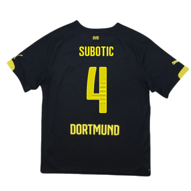 Borussia Dortmund 2014-16 Away Shirt ((Excellent) S) (Subotic 4)-Vantage Point Soccer