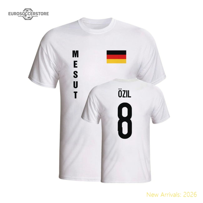 Mesut Ozil Germany Flag T-shirt (white) - Kids-Vantage Point Soccer