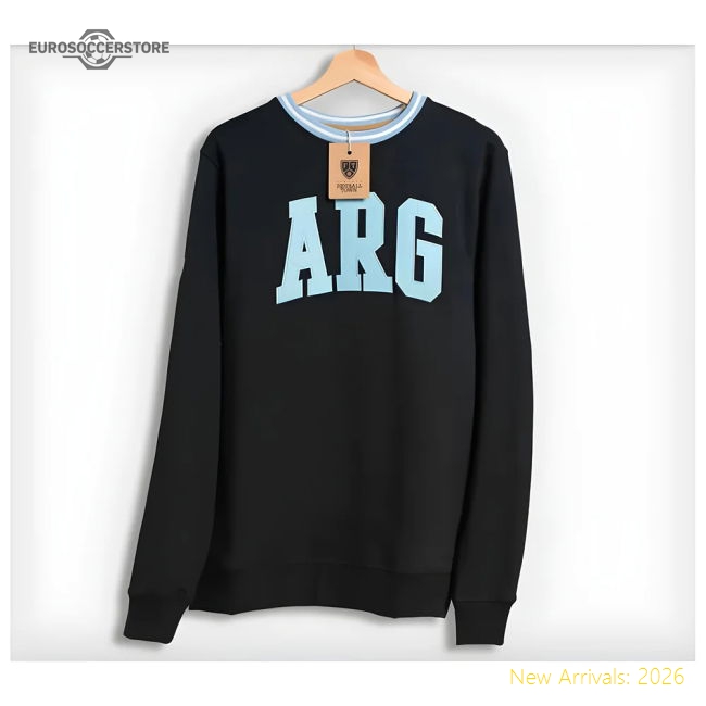 Argentina Retro Football Sweatshirt (Black)-Vantage Point Soccer