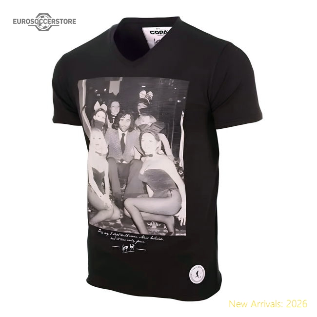 George Best Playboy Bunnies T-Shirt (Black)-Vantage Point Soccer