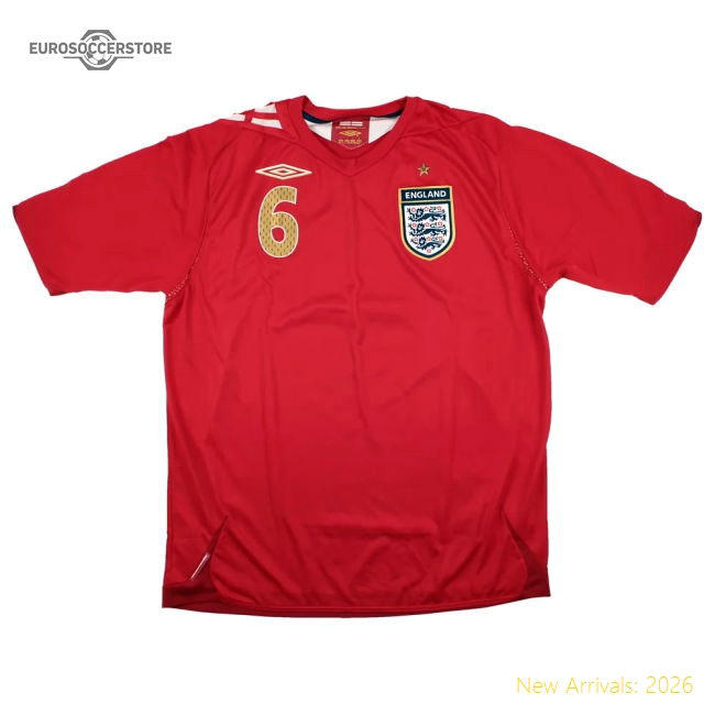 England 2006-08 Away Shirt (L) Terry #6 (Excellent)-Vantage Point Soccer