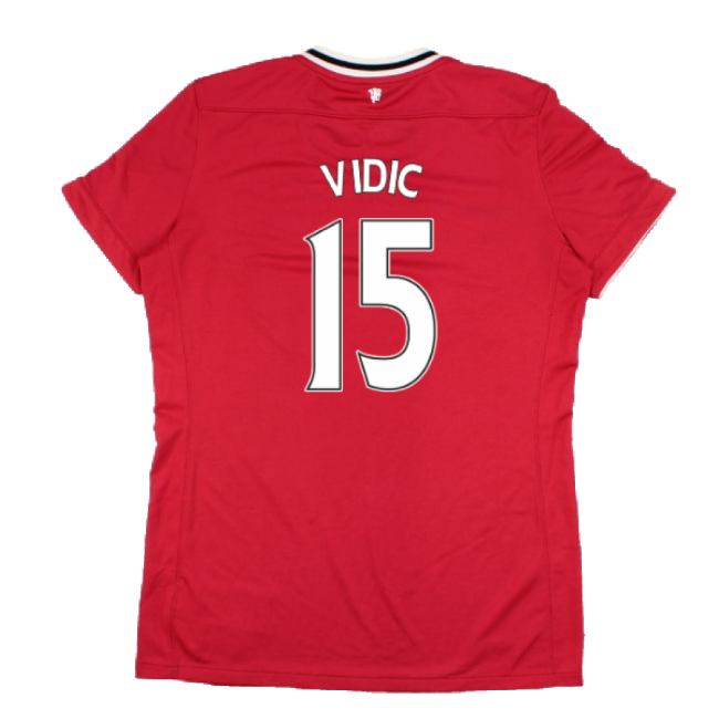 Manchester United 2011-12 Home Shirt (Women\'s) ((Very Good) M) (Vidic 15)-Vantage Point Soccer