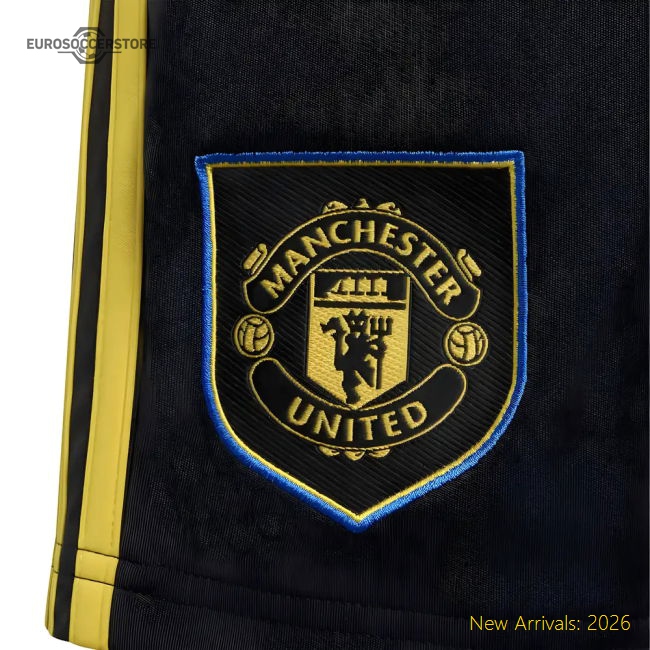 2025-2026 Man Utd Third Shorts (Black) - Kids-Vantage Point Soccer