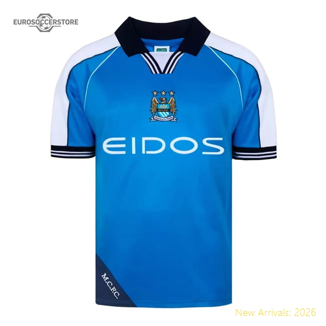 Manchester City 2000 Home Retro Shirt (Dickov 9)-Vantage Point Soccer