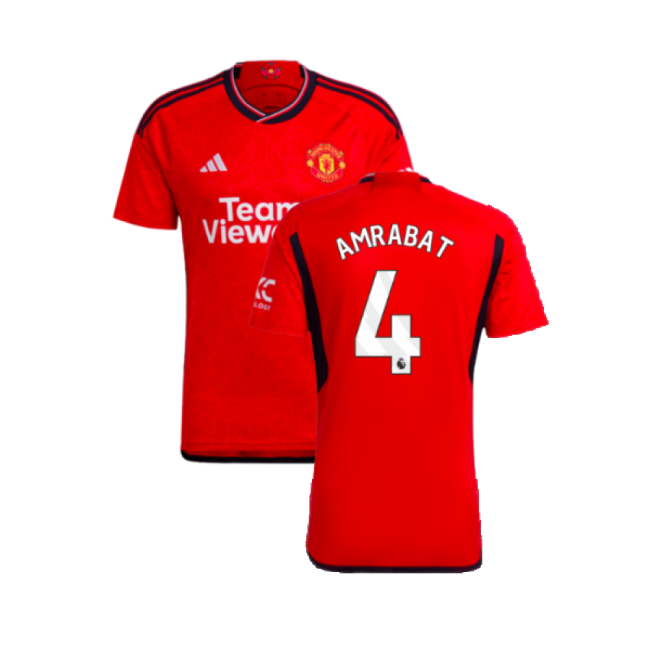2023-2024 Man Utd Home Shirt (Amrabat 4)-Vantage Point Soccer
