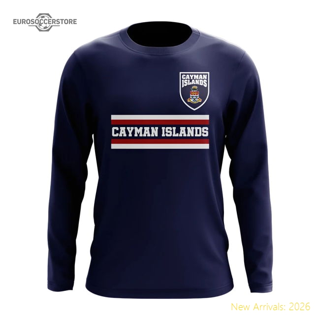 Cayman Islands Core Football Country Long Sleeve T-Shirt (Navy)-Vantage Point Soccer