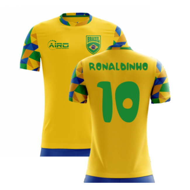 2025-2026 Brazil Home Concept Football Shirt (Ronaldinho 10) - Kids-Vantage Point Soccer