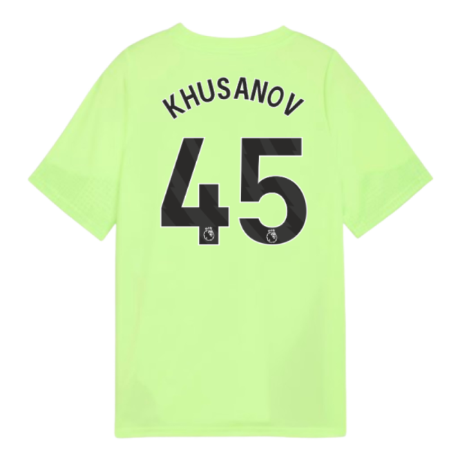 2025-2026 Man City Training Jersey (Fizzy Apple) - Kids (Khusanov 45)-Vantage Point Soccer
