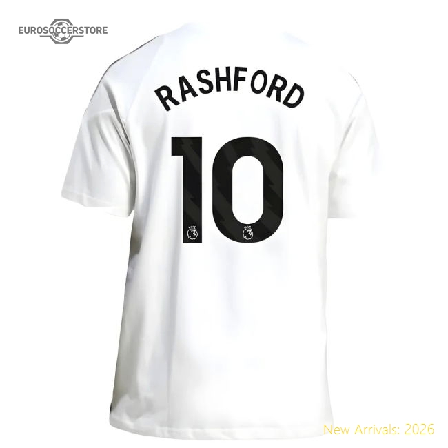 2025-2026 Man Utd Training Tee (White) (Rashford 10)-Vantage Point Soccer