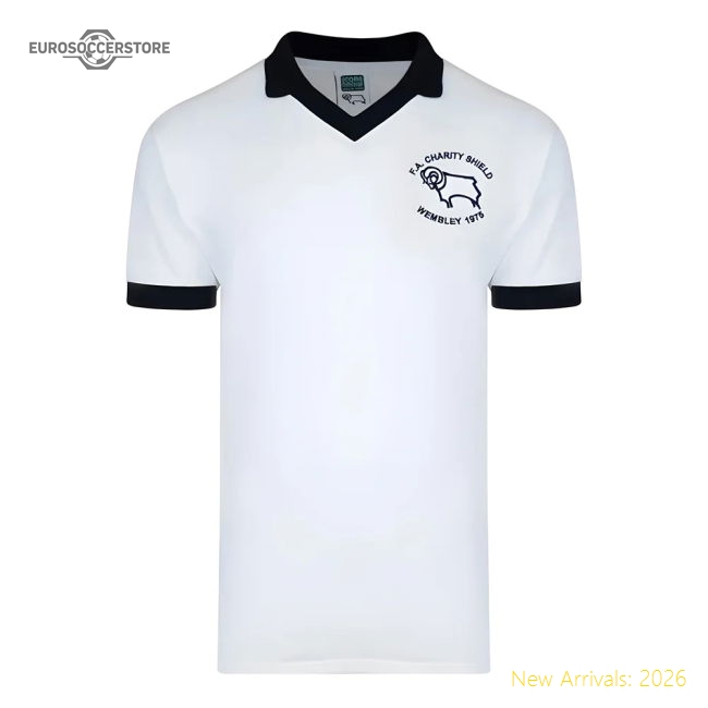 Score Draw Derby County 1975 Charity Shield Retro Football Shirt-Vantage Point Soccer