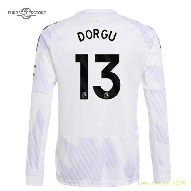 2025-2026 Man Utd Long Sleeve Away Shirt (Kids) (Dorgu 13)-Vantage Point Soccer