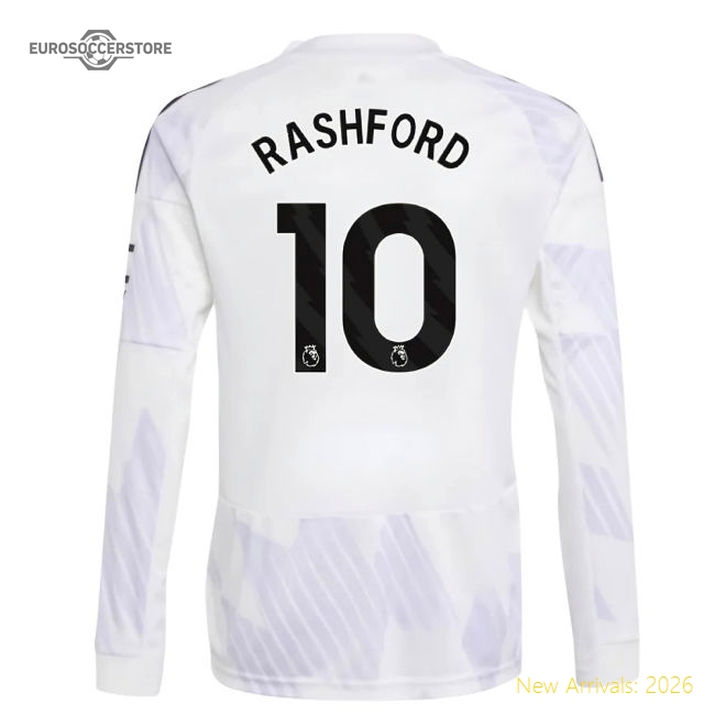2025-2026 Man Utd Long Sleeve Away Shirt (Kids) (Rashford 10)-Vantage Point Soccer