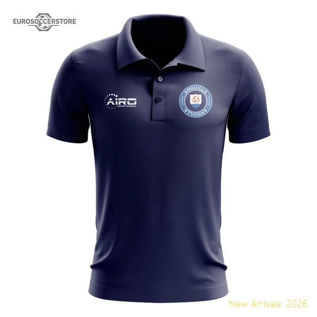 Anguilla Football Polo Shirt (Navy)-Vantage Point Soccer