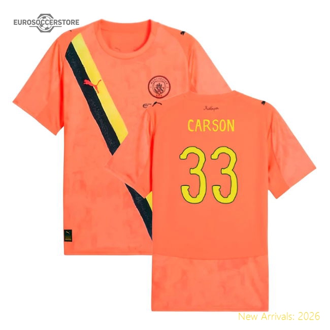 2025-2026 KIDSUPER x Manchester City CWC Shirt (Neon Sun) (Carson 33)-Vantage Point Soccer