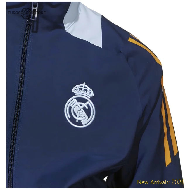 2024-2025 Real Madrid Presentation Jacket (Navy) - Kids-Vantage Point Soccer