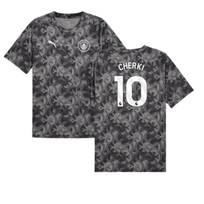 2025-2026 Man City Warm Up Jersey (Black) (Cherki 10)-Vantage Point Soccer