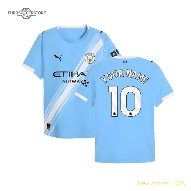 2025-2026 Man City Authentic Home Shirt (Your Name)-Vantage Point Soccer