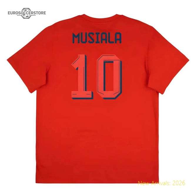 2025-2026 Bayern Munich Seasonal Graphic Tee (Red) (Musiala 10)-Vantage Point Soccer