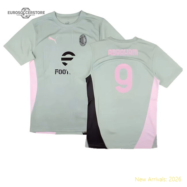 2024-2025 AC Milan Training Shirt (Green Fog) (Abraham 9)-Vantage Point Soccer