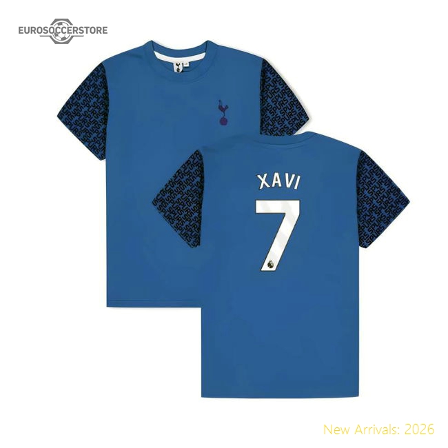 Tottenham Hotspur Graphic T-shirt (Blue) - Kids (Xavi 7)-Vantage Point Soccer