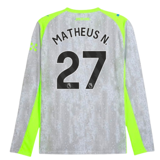 2025-2026 Man City Long Sleeve Third Shirt (Matheus N. 27)-Vantage Point Soccer