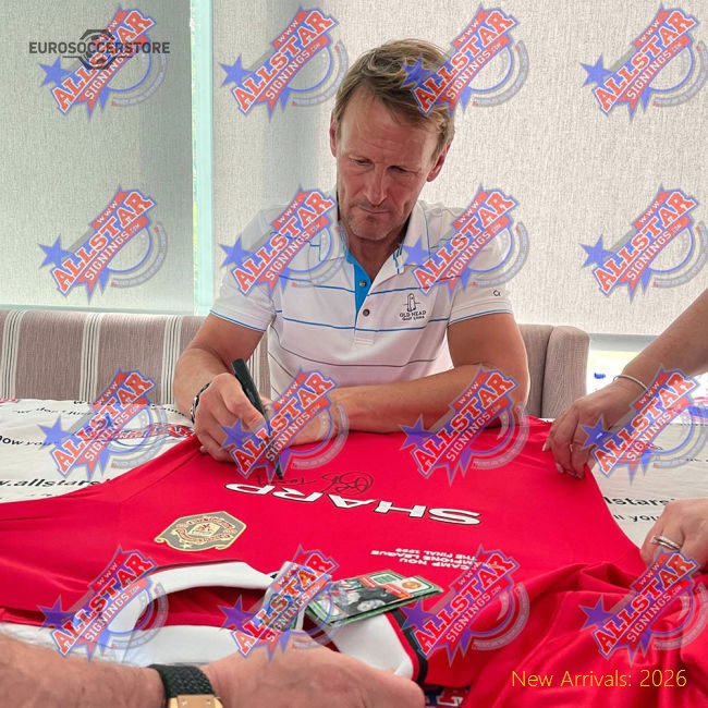 Manchester United FC 1999 Solskjaer & Sheringham Signed Shirt & Medal (Framed)-Vantage Point Soccer