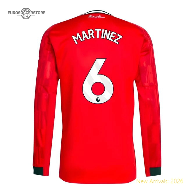 2025-2026 Man Utd Long Sleeve Home Shirt (Martinez 6)-Vantage Point Soccer