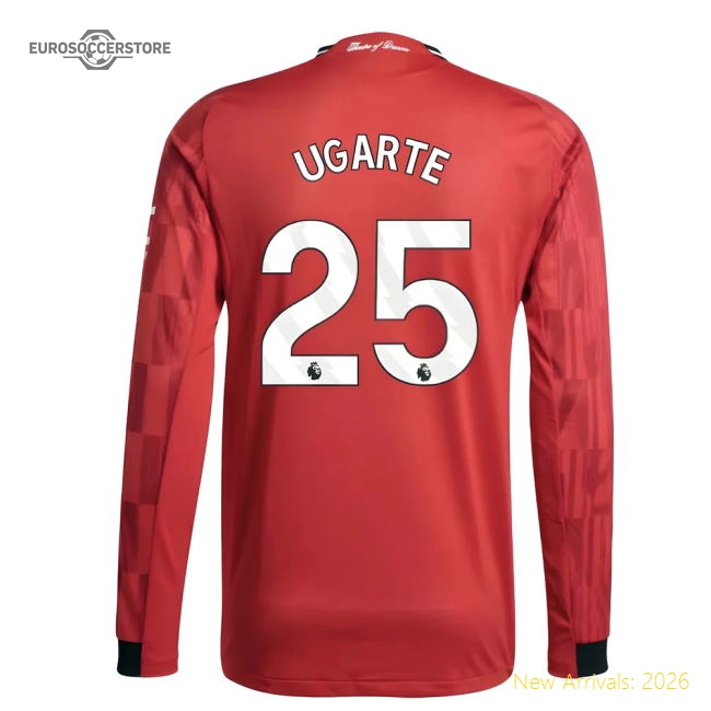 2025-2026 Man Utd Authentic Long Sleeve Home Shirt (Ugarte 25)-Vantage Point Soccer