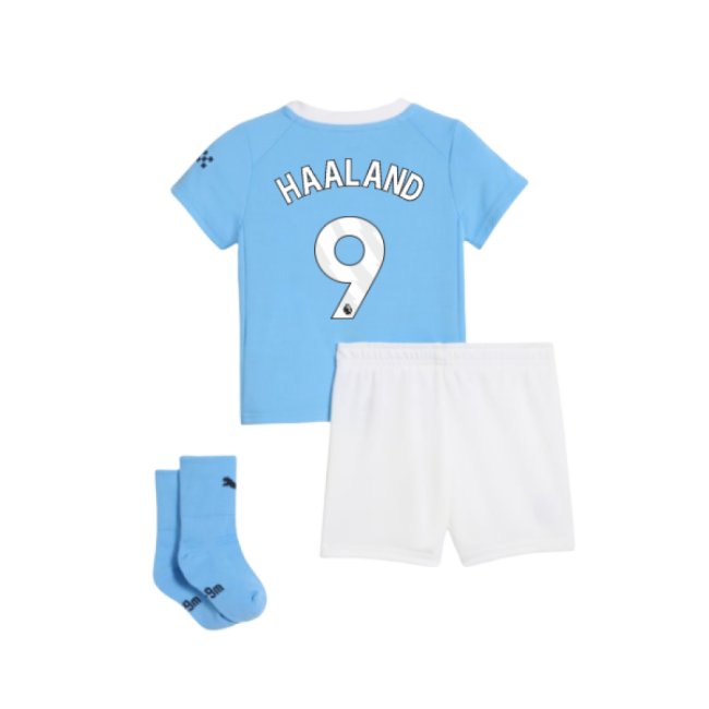2025-2026 Man City Home Baby Kit (Haaland 9)-Vantage Point Soccer