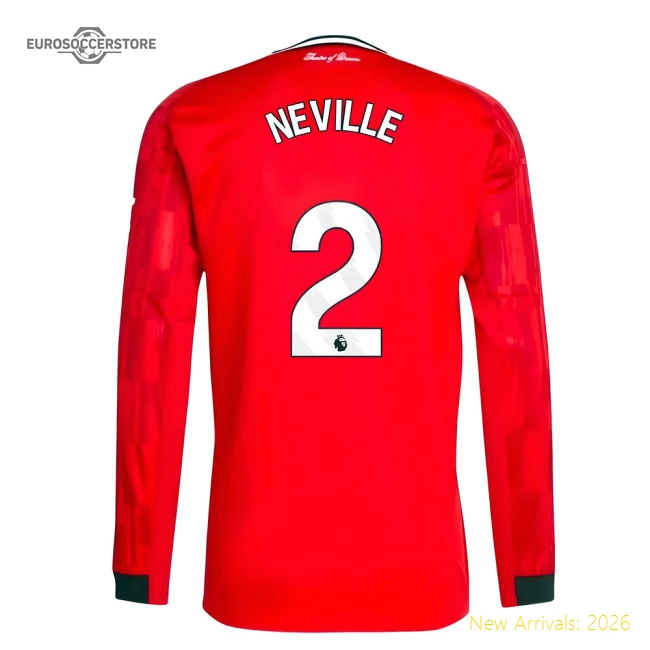 2025-2026 Man Utd Long Sleeve Home Shirt (Neville 2)-Vantage Point Soccer