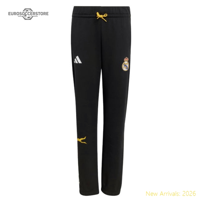 2025-2026 Real Madrid Marvel Pants (Black) - Kids-Vantage Point Soccer