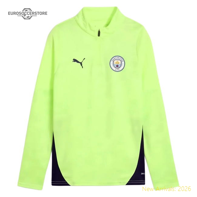 2025-2026 Man City Training 1/4 Zip Top (Fizzy Apple) - Kids-Vantage Point Soccer