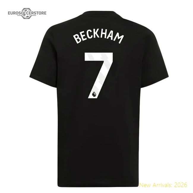 2025-2026 Man Utd EU Training Tee (Black) (Beckham 7)-Vantage Point Soccer