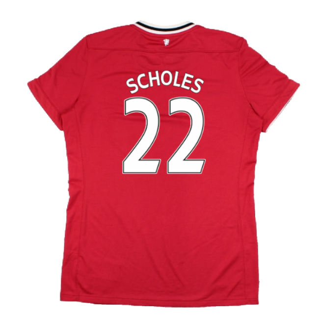Manchester United 2011-12 Home Shirt (Women\'s) ((Very Good) M) (Scholes 22)-Vantage Point Soccer